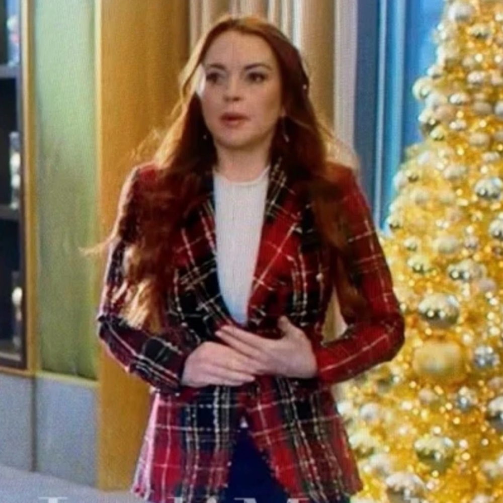 Zara  Tartan Plaid Double Breasted Blazer